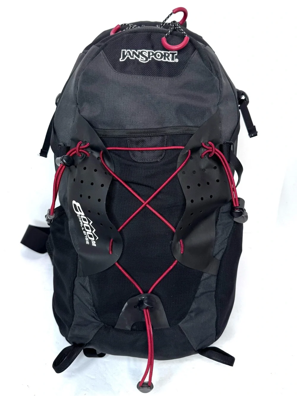 JanSport 8000M Challenge Technical Hiking Backpack Black Red Daypack